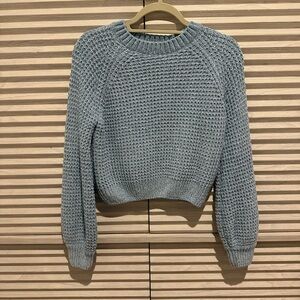 Altar'd State light blue Crew Neck chenille Sweater